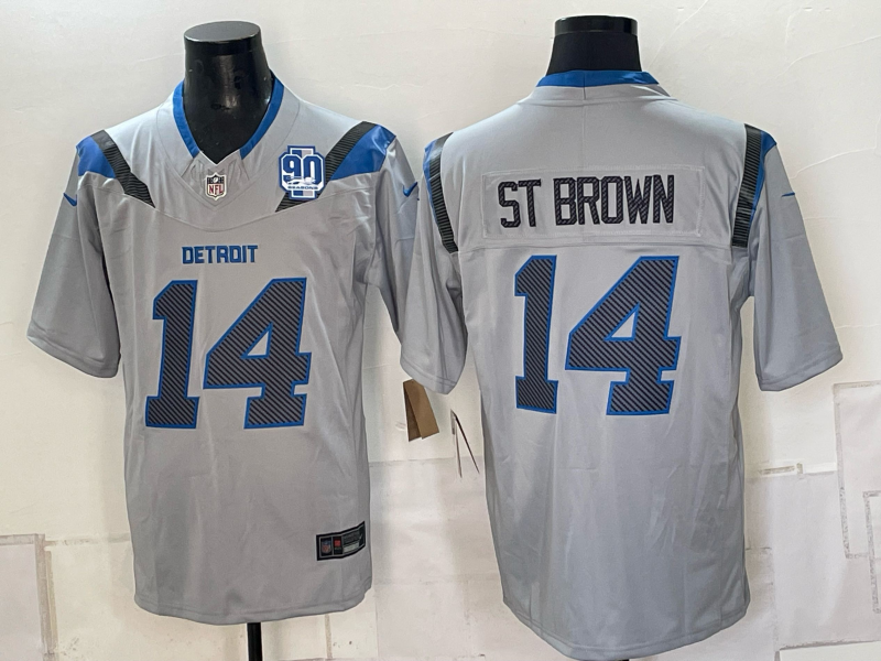 2026 Men Detroit Lions #14 St Brown grey Nike Limited NFL Jersey 0930003